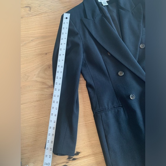 Ann Taylor Separates Double Breasted Suit‎ Black Wool Jacket Women’s 10 Skirt 8 - Picture 7 of 13